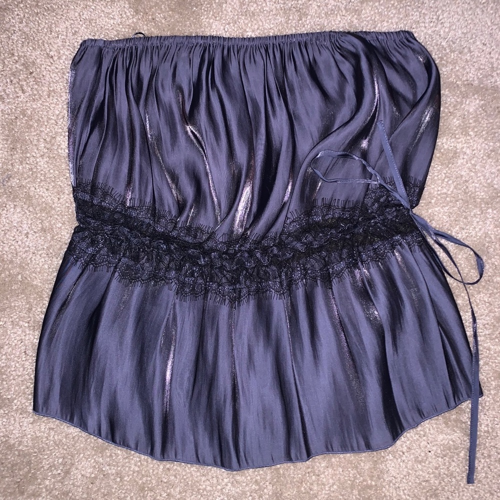Free People sleeveless silky sinched waist shirt